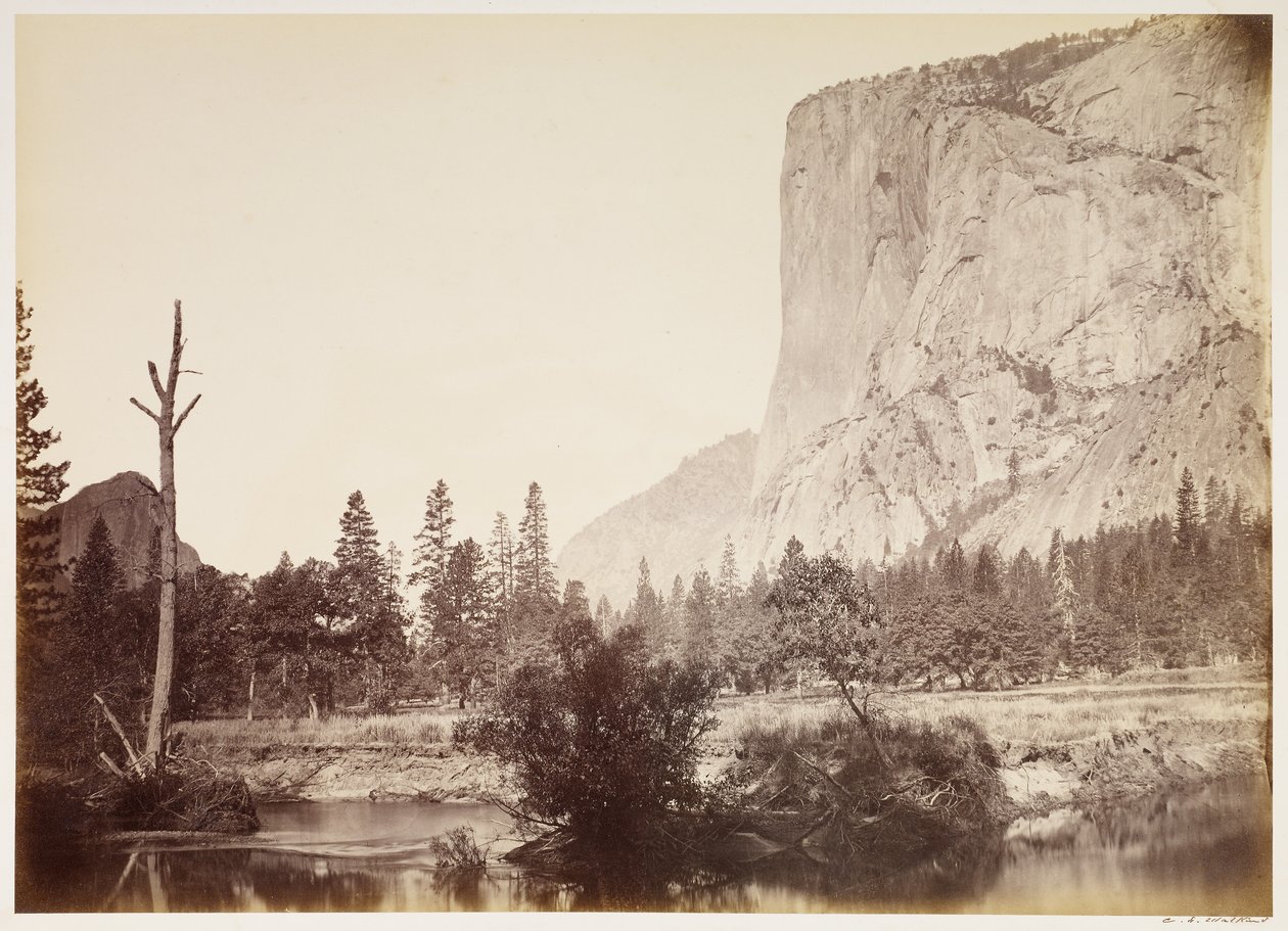 El Capitan, 3600 fod, Yosemite af Carleton Watkins