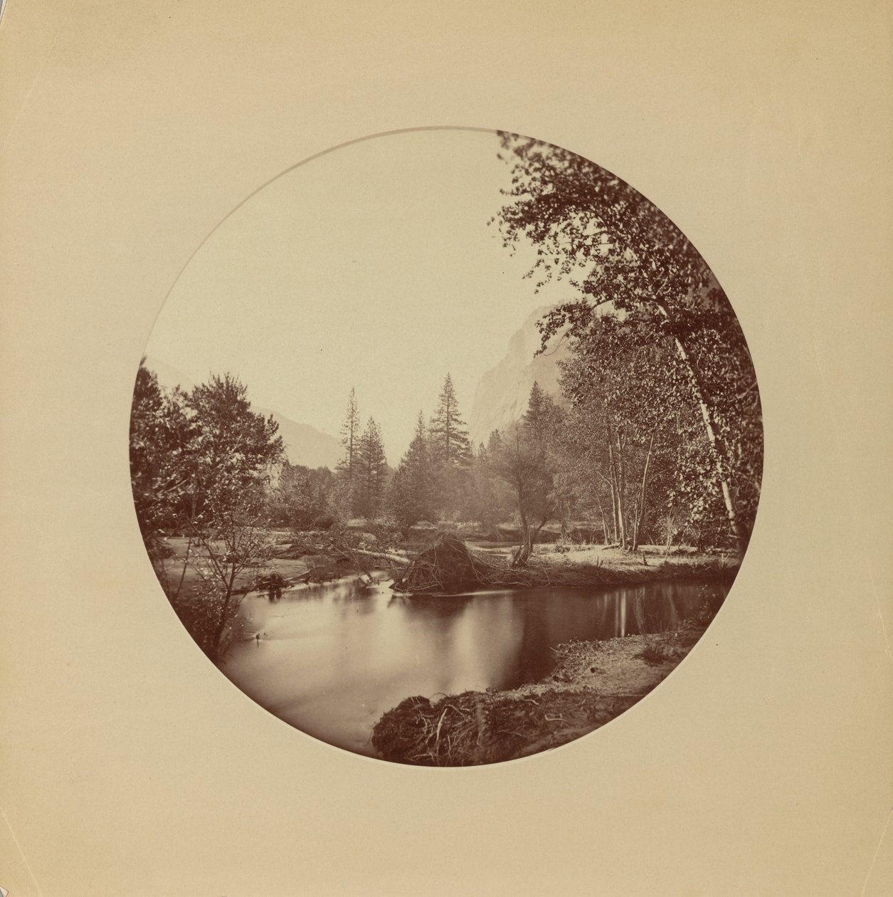 Glacier Point, 3700 ft, Yosemite af Carleton Watkins