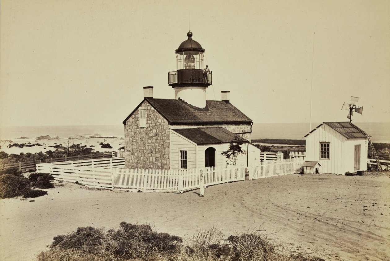 Fyrtårn nær Monterey af Carleton Watkins