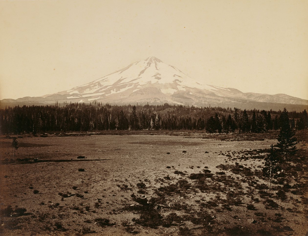 Mount Shasta fra nord, Californien af Carleton Watkins