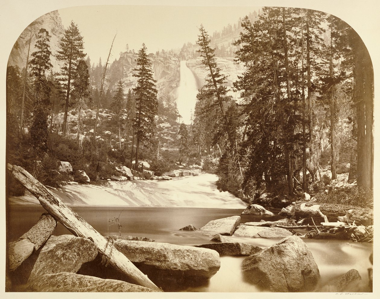 Nevada-vandfaldet - 700 fod, Yosemite af Carleton Watkins