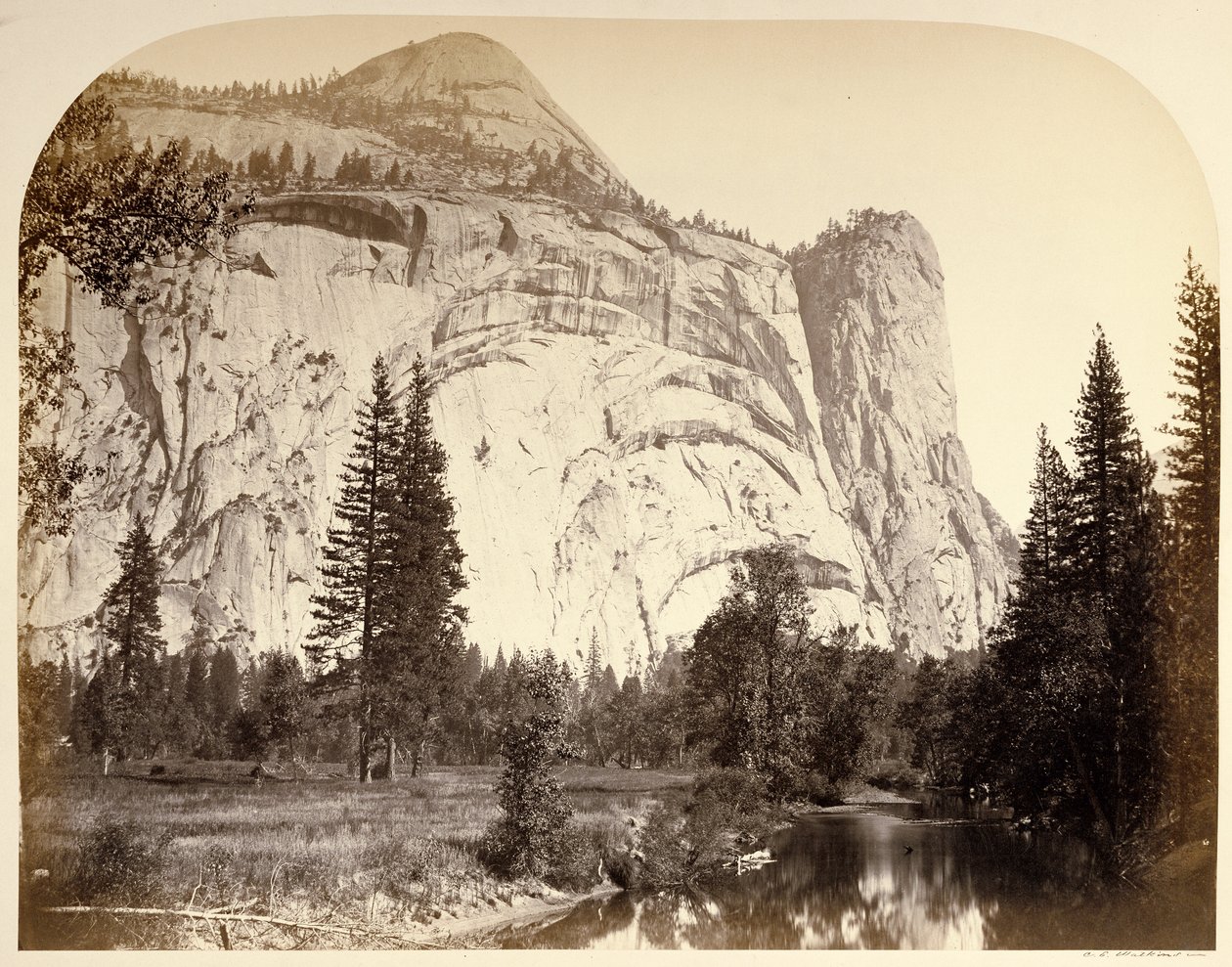 North Dome. Royal Arches - Washington Column af Carleton Watkins