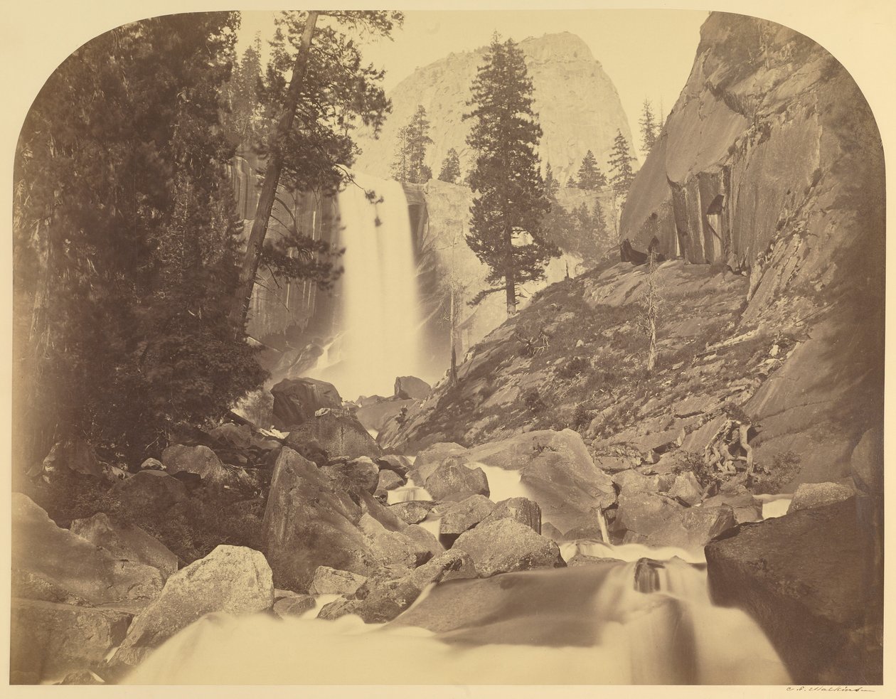 Piwayac - Vernal Fall - 300 fod - Yosemite af Carleton Watkins