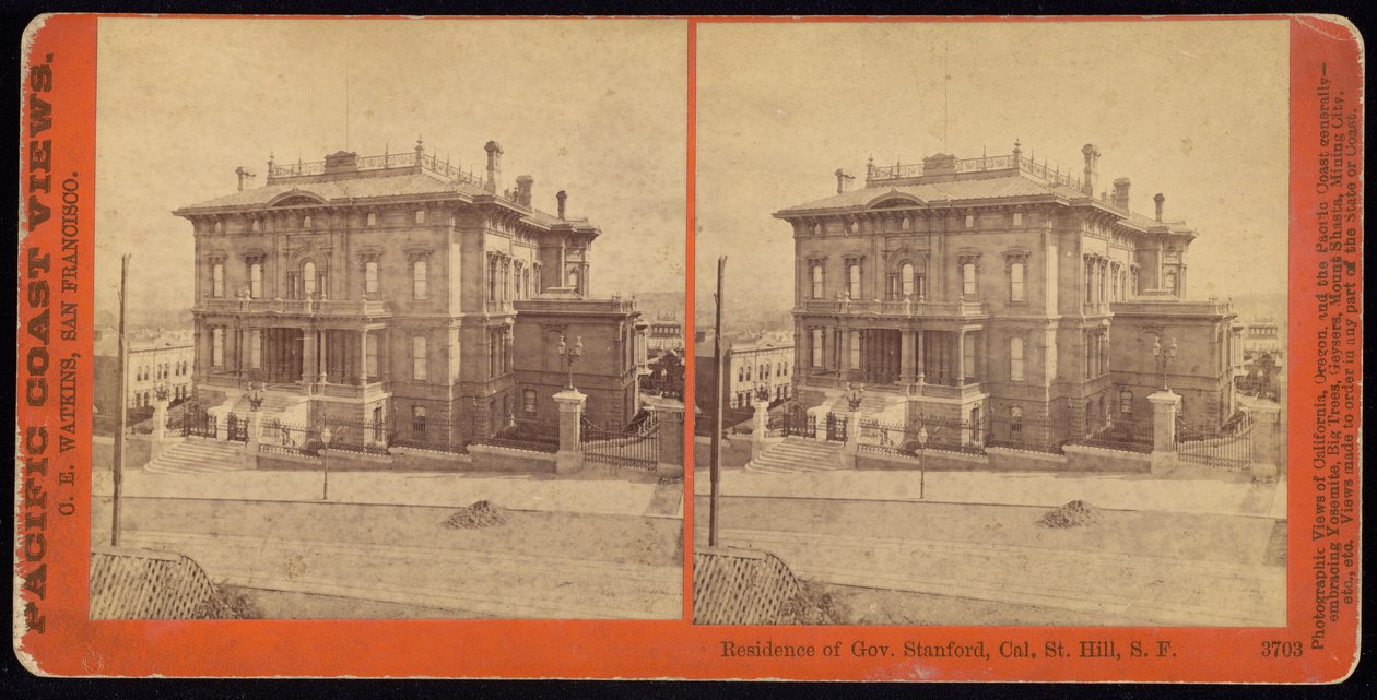 Residence of Gov. Stanford, Cal. St. Hill, S.F af Carleton Watkins