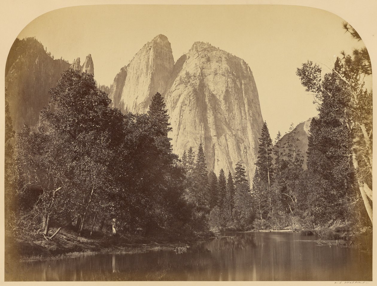 Udsigt over floden - Cathedral Rocks af Carleton Watkins