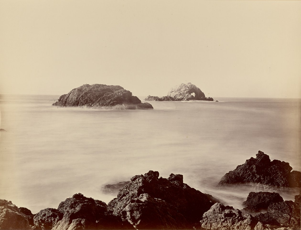 [Seal Rocks set fra Point] af Carleton Watkins