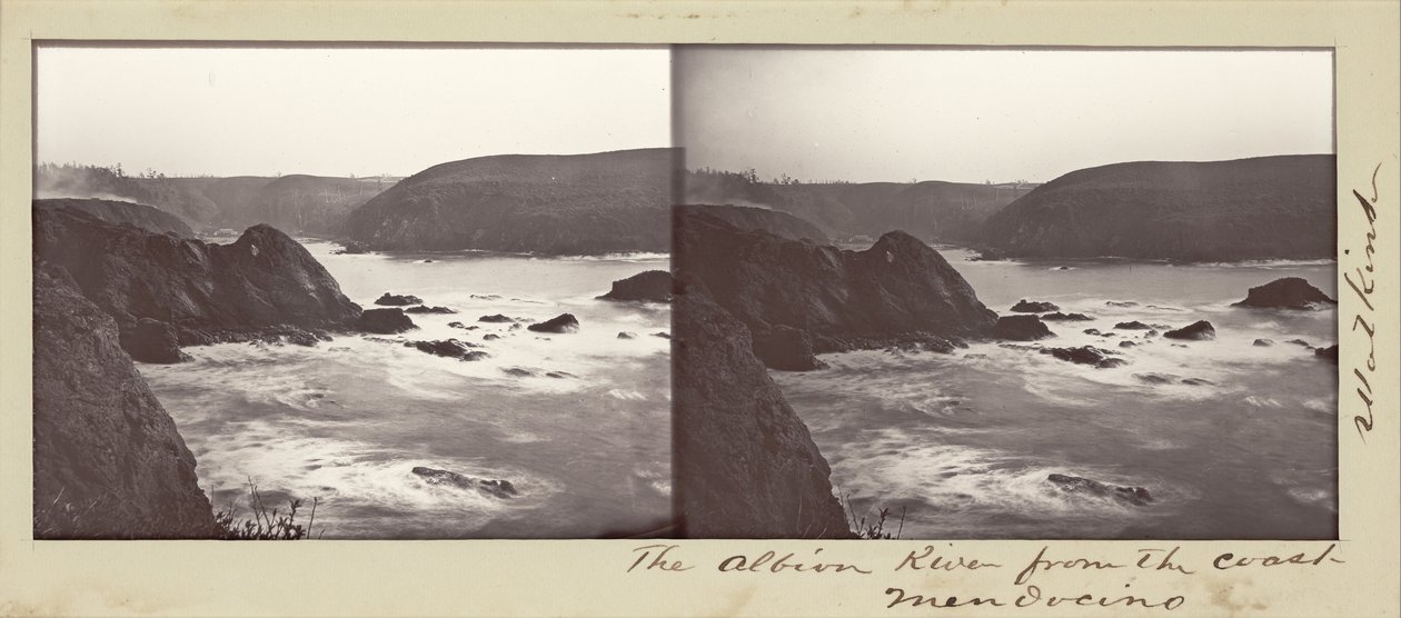 Albion -floden fra kysten, Mendocino af Carleton Watkins
