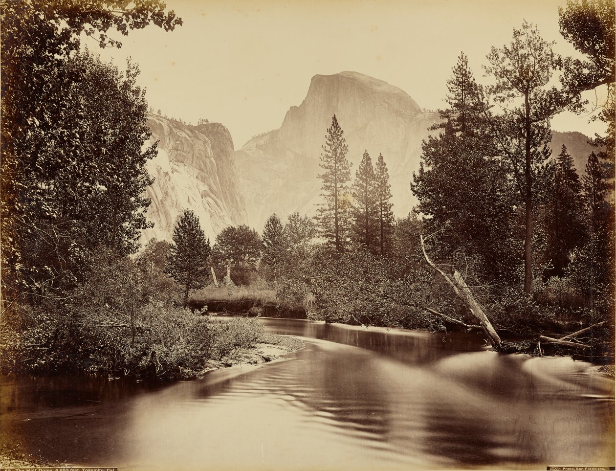Half Dome, 4.953 fod, Yosemite, Californien af Carleton Watkins