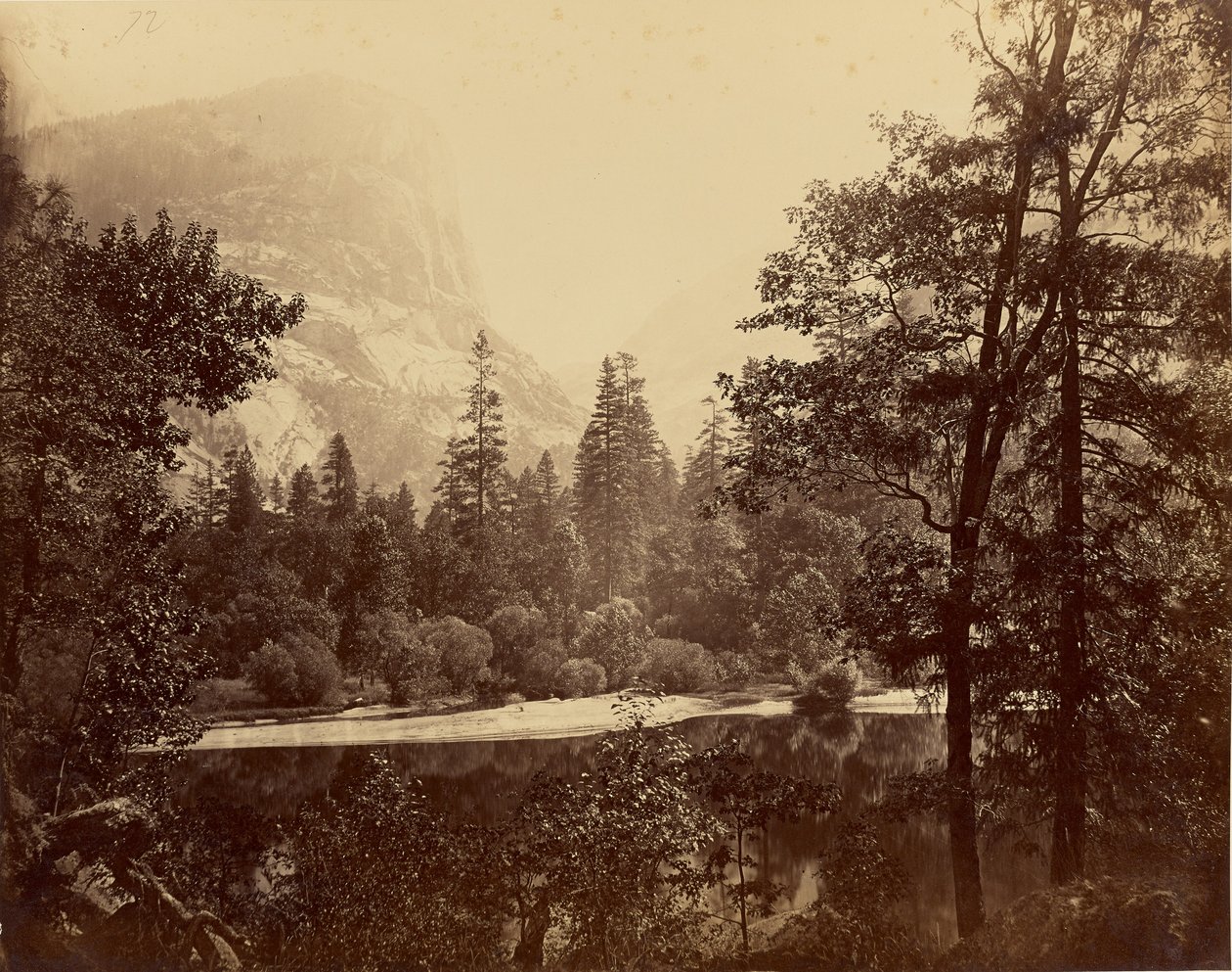 [„Søen“ - Yosemite Valley] / [Søbred] / [Ah-Wi-Yah-søen, Yosemite] / [Mirror Lake og Mount Watkins, Yosemite] af Carleton Watkins