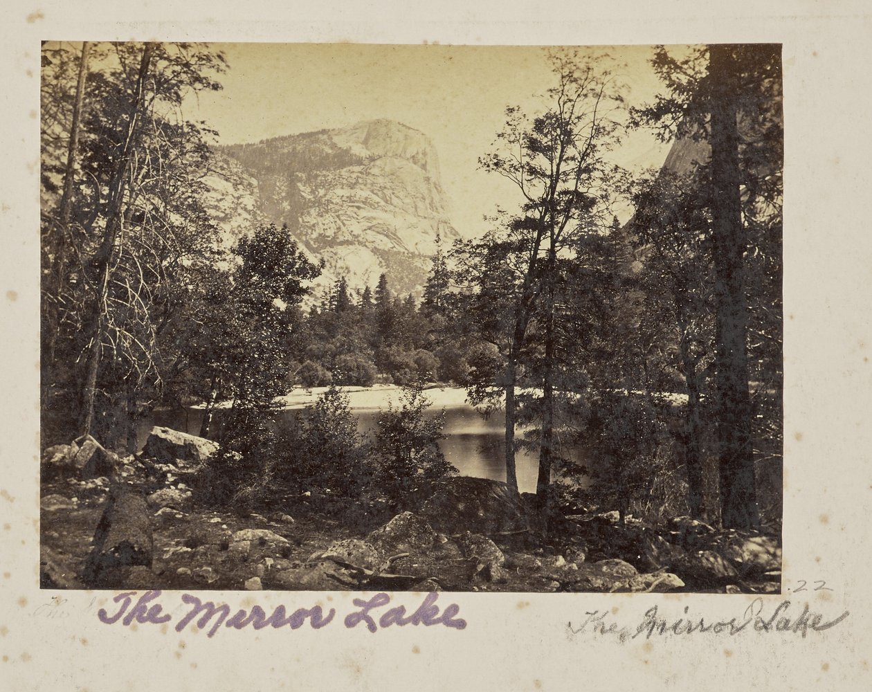 The Lake, Yosemite Valley, Mariposa County, CAL. (Nr. 1028) af Carleton Watkins
