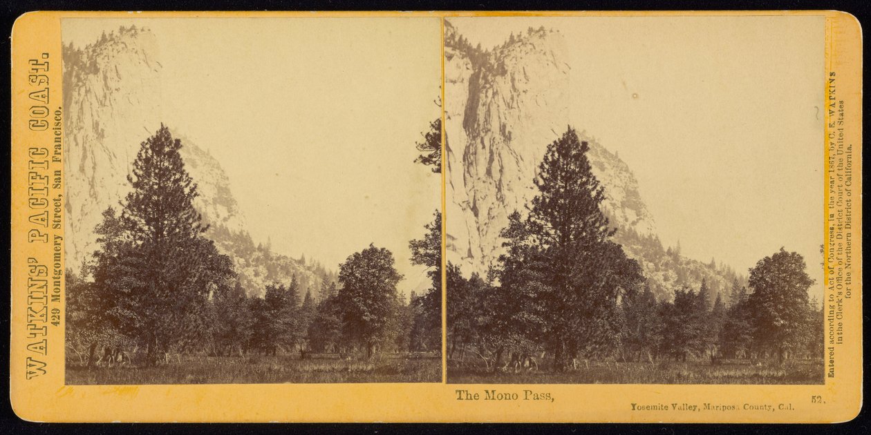 Monopasset, Yosemite Valley, Mariposa County, Ca af Carleton Watkins