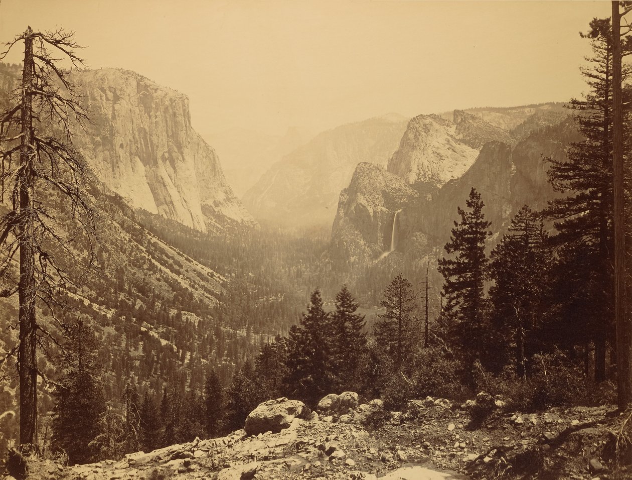 Yosemite-dalen fra Inspiration Point, Mariposa-stien / Oversigtsbillede af dalen fra Inspiration Point af Carleton Watkins