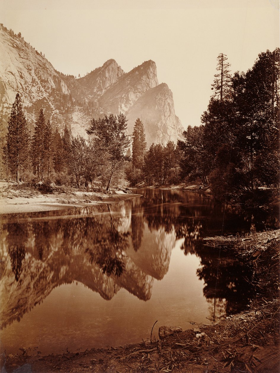 Tre brødre, Yosemite Valley af Carleton Watkins