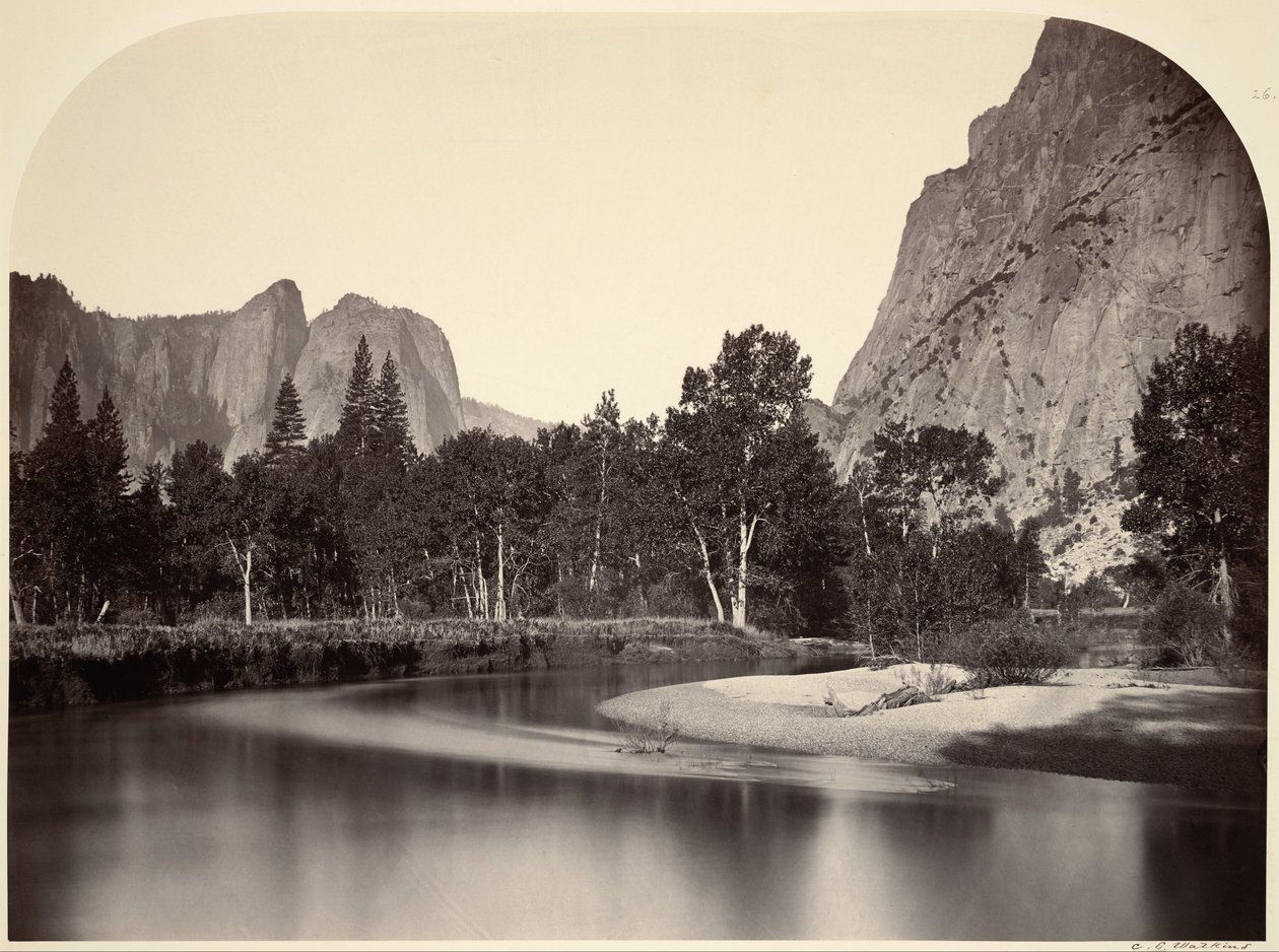 Udsigt fra Camp Grove, Yosemite af Carleton Watkins