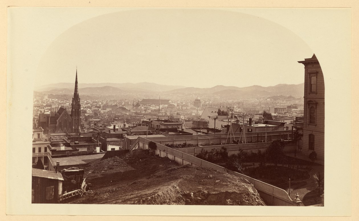 [Udsigt fra hr. Crockers bolig, Cal St. Hill, mod sydøst]. af Carleton Watkins