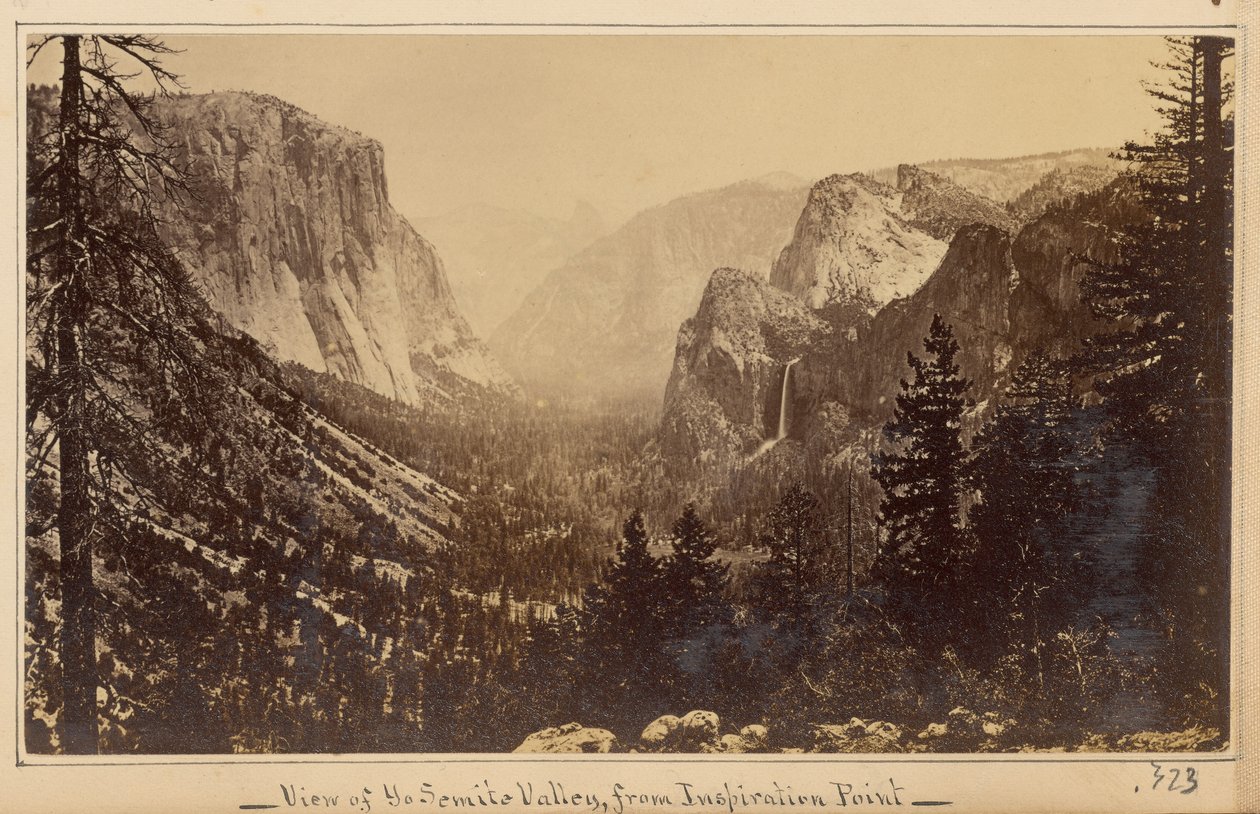 Yosemite-dalen fra Mariposa-stien af Carleton Watkins