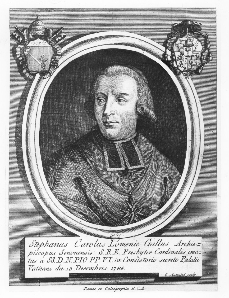 Étienne-Charles de Loménie de Brienne af Carlo Antonini