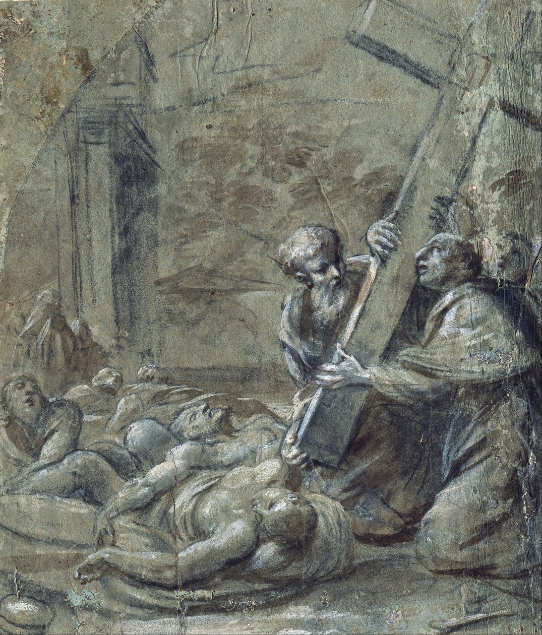 Saint Carlo Borromeo blandt pestliderne af Carlo Cesi