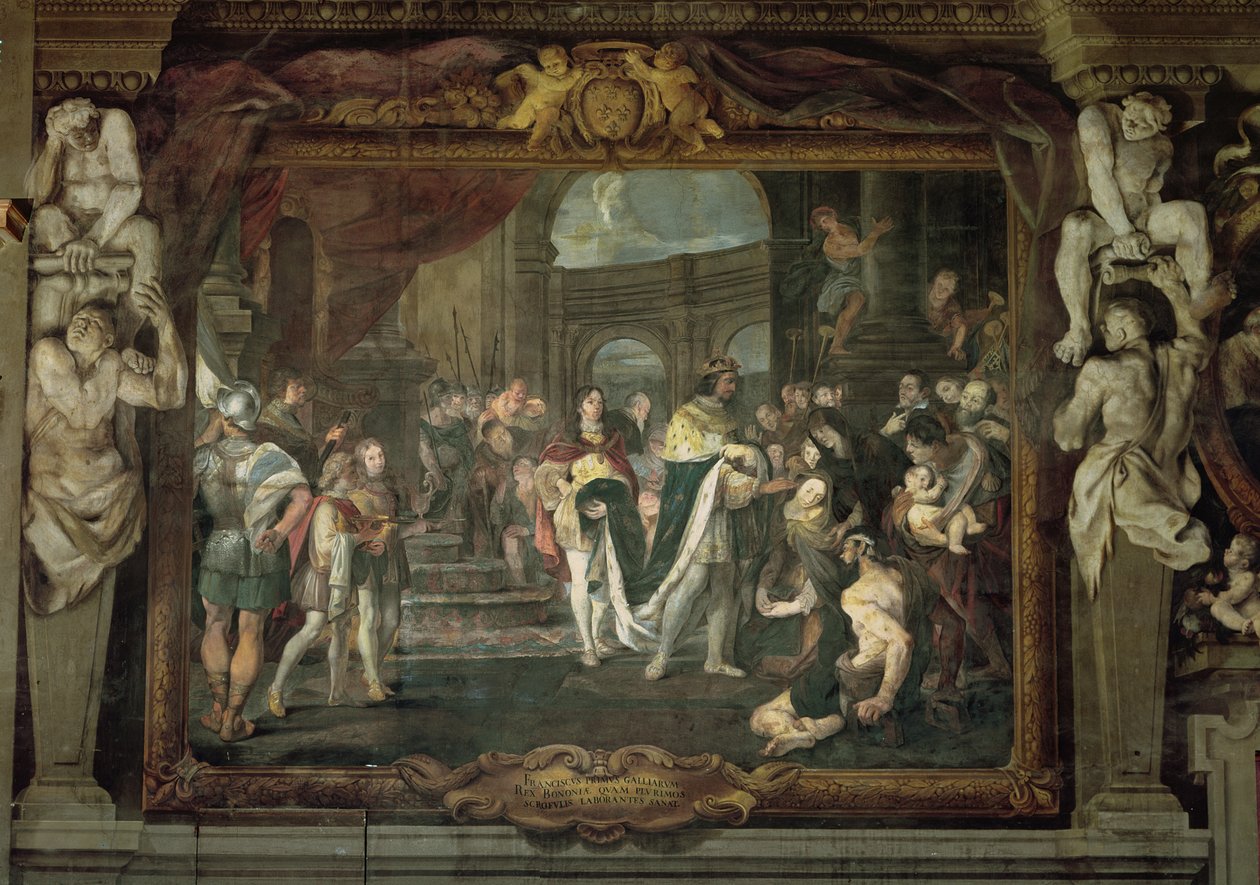 Frans I (1494-1547) Rørende for kongens ondskab i Bologna af Carlo Cignani