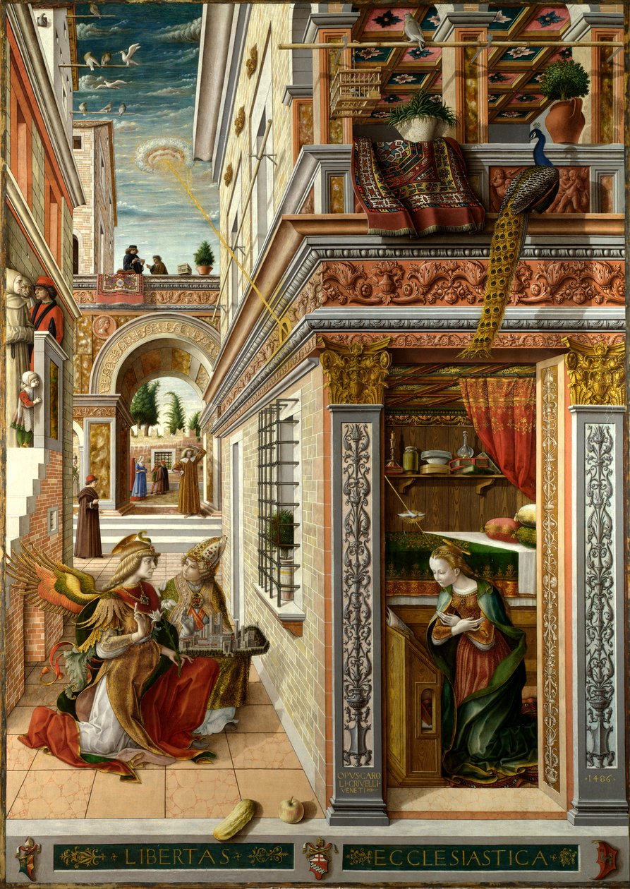 Meddelelse med St. Emidius af Carlo Crivelli