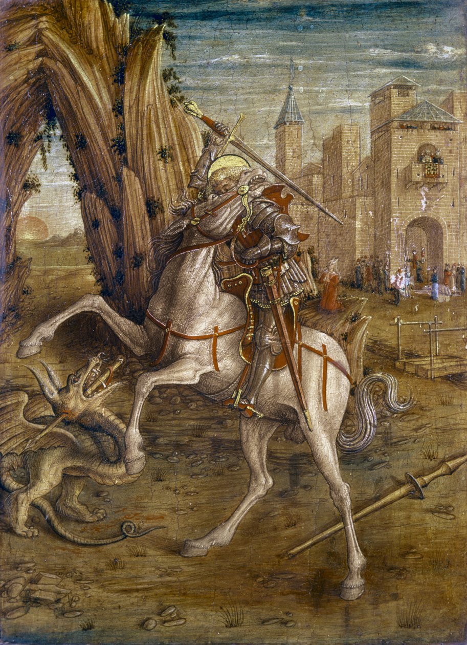 St. George and the Dragon, scene fra predella-panelet på 