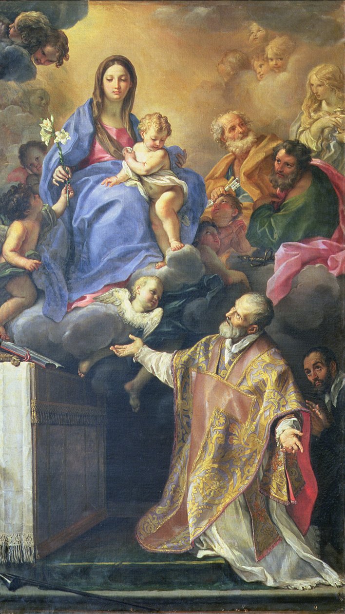 Jomfru Maria viser sig for den hellige Philip Neri af Carlo Maratta or Maratti