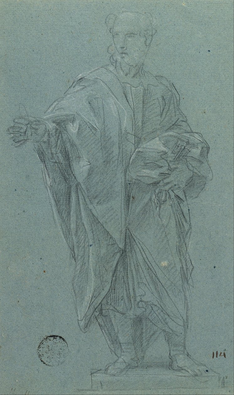 Undersøg til en statue af apostlen Peter af Carlo Maratta or Maratti