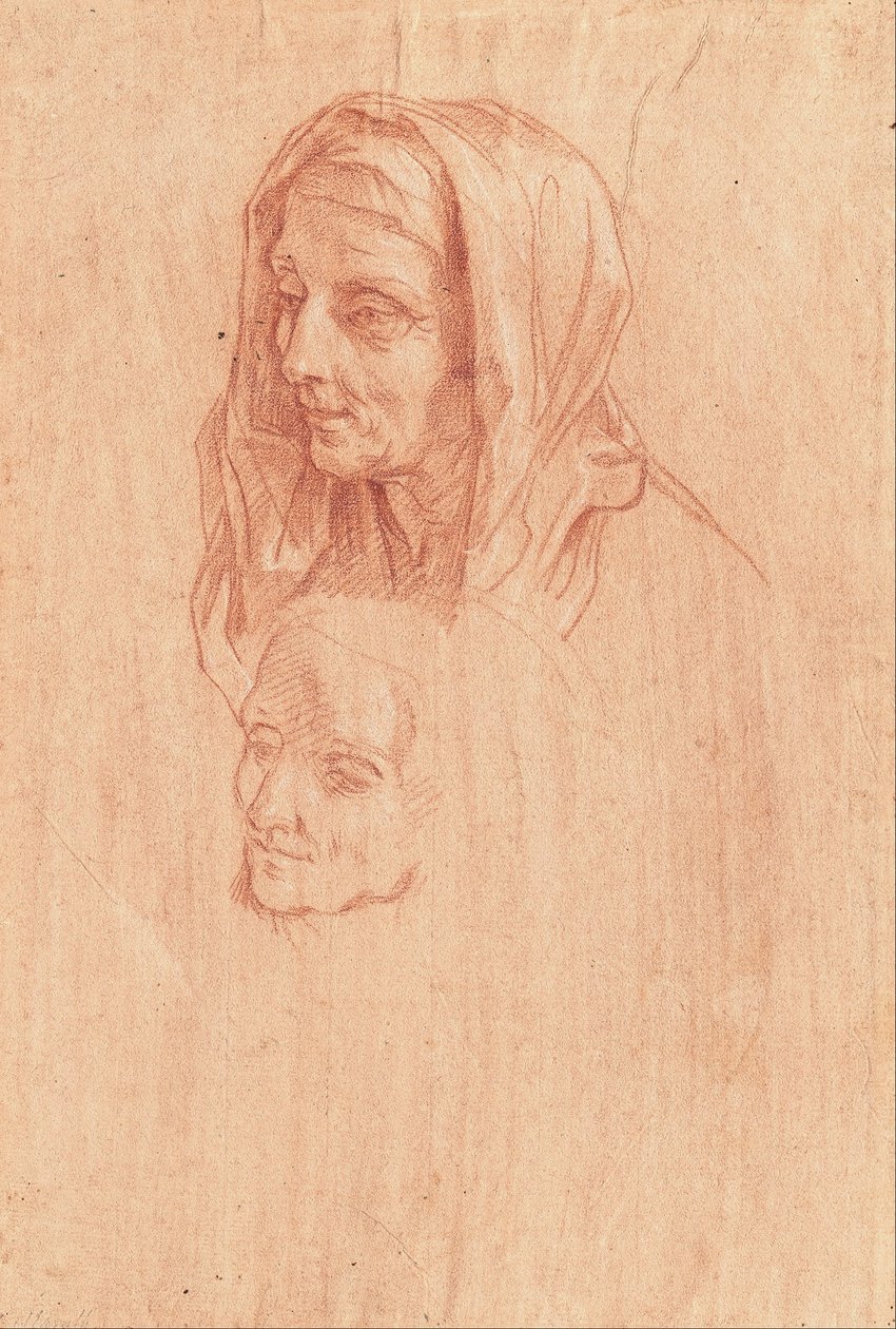 To undersøgelser for en gammel kvindes hoved af Carlo Maratta or Maratti