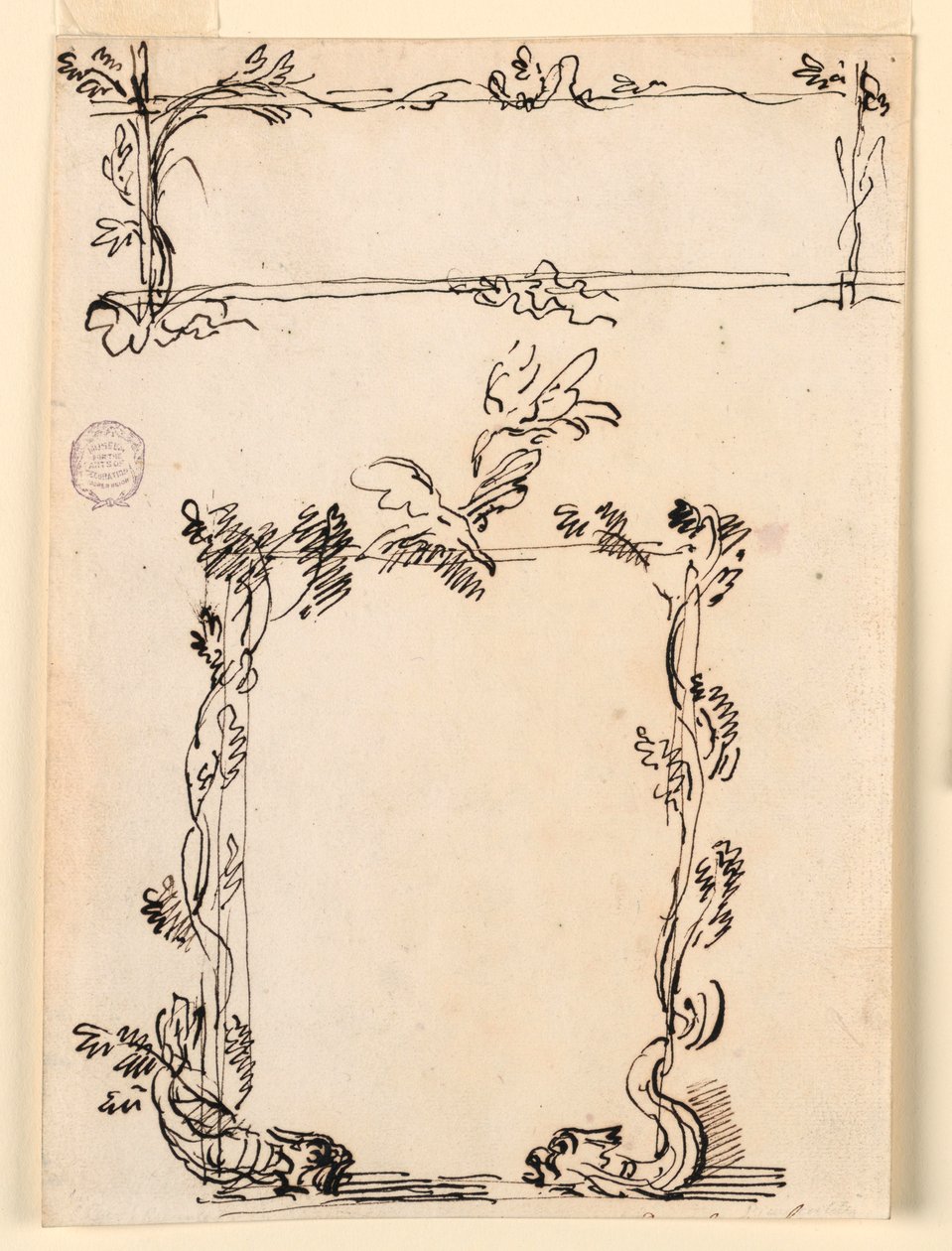 To skitser til cartouches af Carlo Marchionni