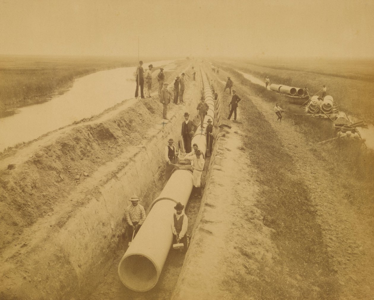 Aqueduct i Venedig (ny rørledning). Skibsværft i Argine af Carlo Naya