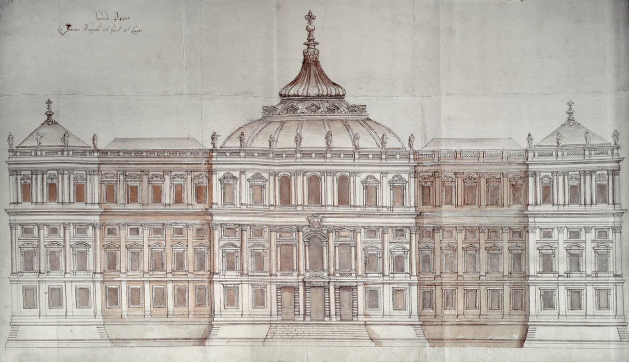Andet design til Louvres hovedfacade af Carlo Rainaldi