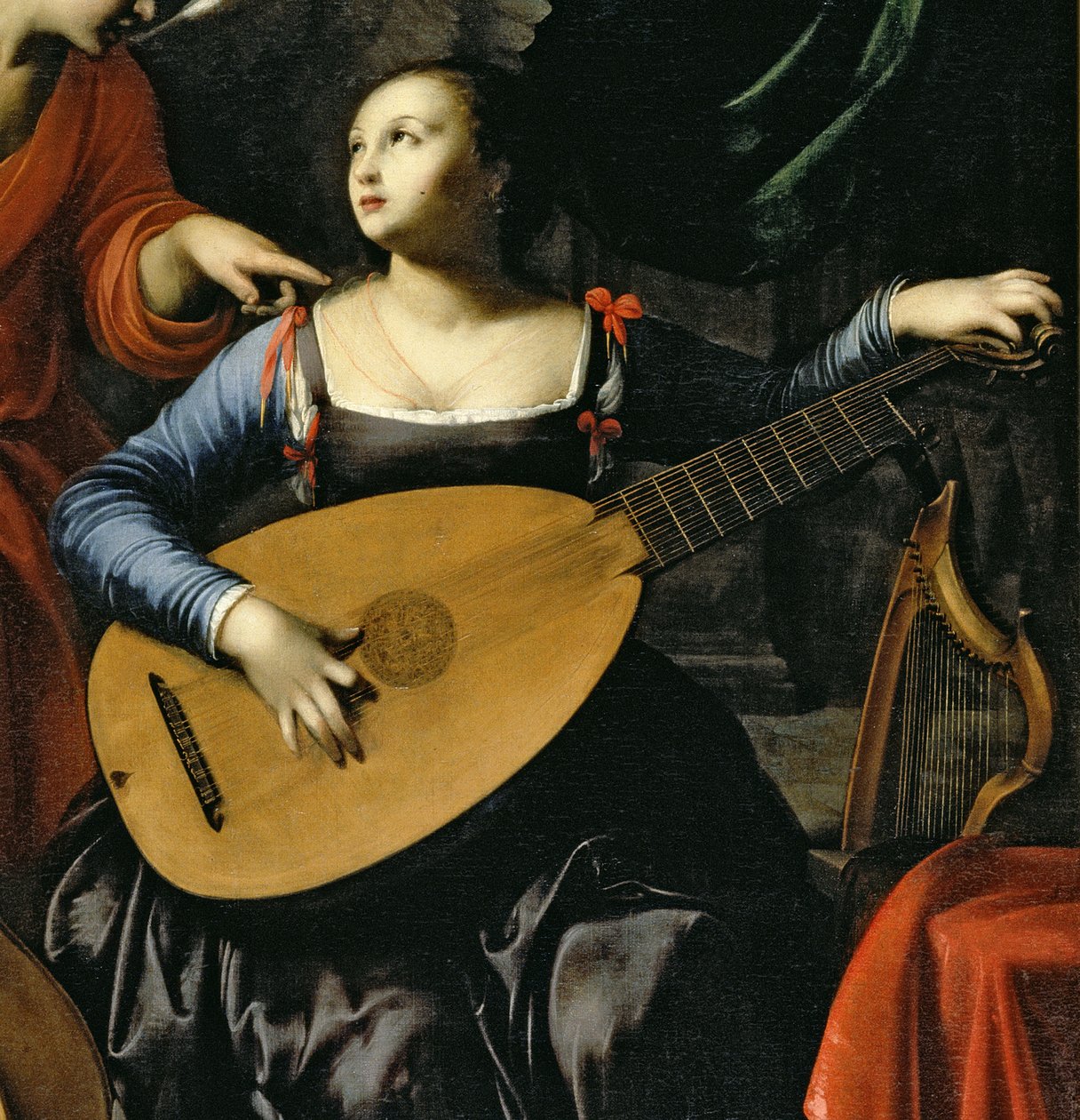 Saint Cecilia og englen olie på lærred detalje fra 135313 af Carlo Saraceni