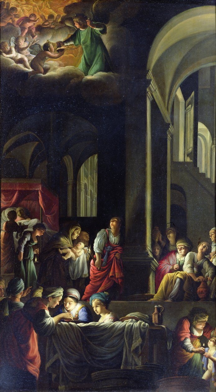 Jomfruens fødsel, c.1616-19 af Carlo Saraceni