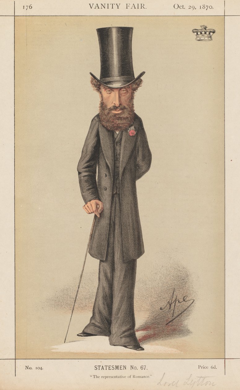 Vanity Fair: Statsmænd nr. 67 "The representative of Romance" af Carlo (Ape) Pellegrini