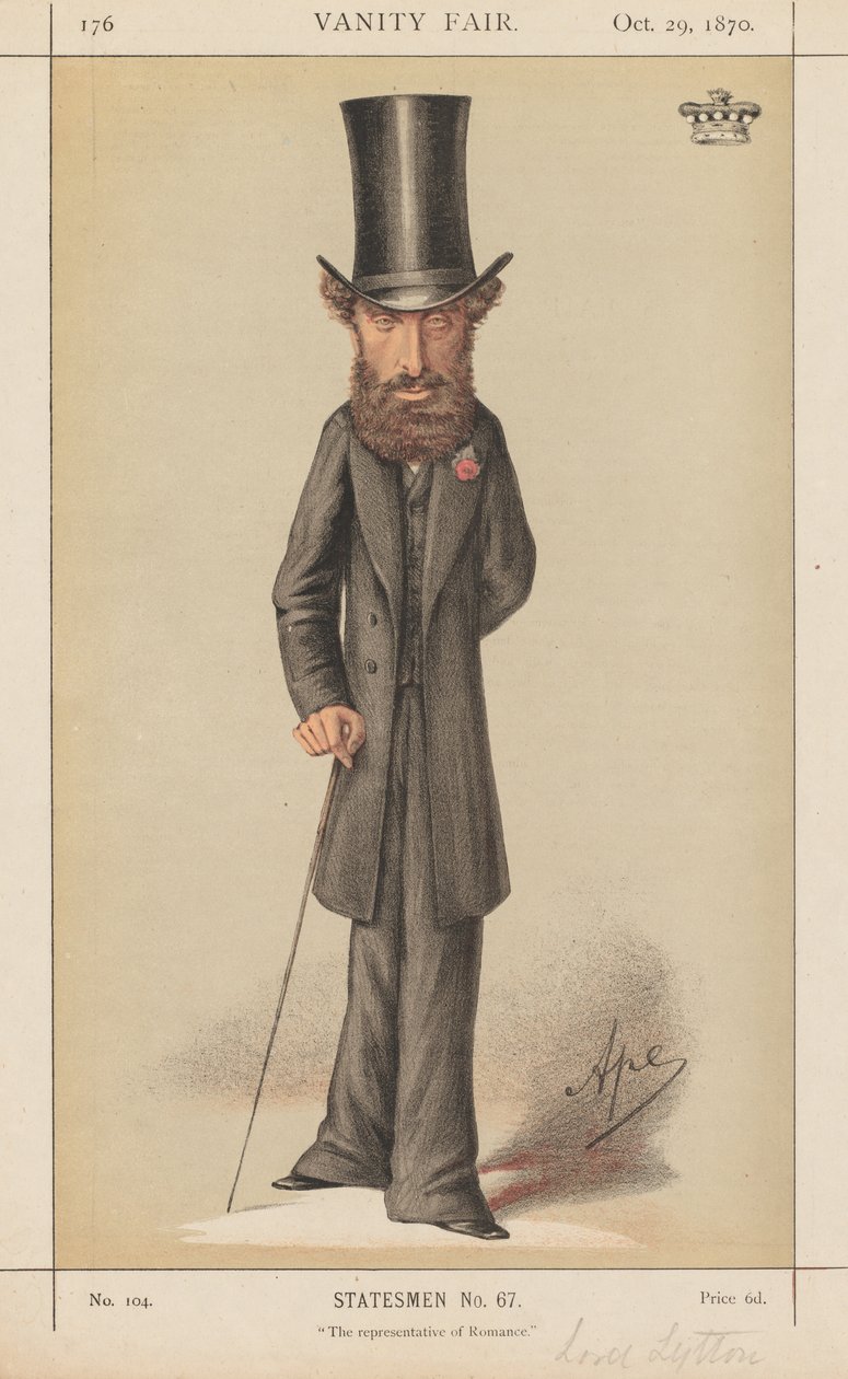 Vanity Fair: Statsmænd nr. 67 Romantikens repræsentant, 1870. af Carlo