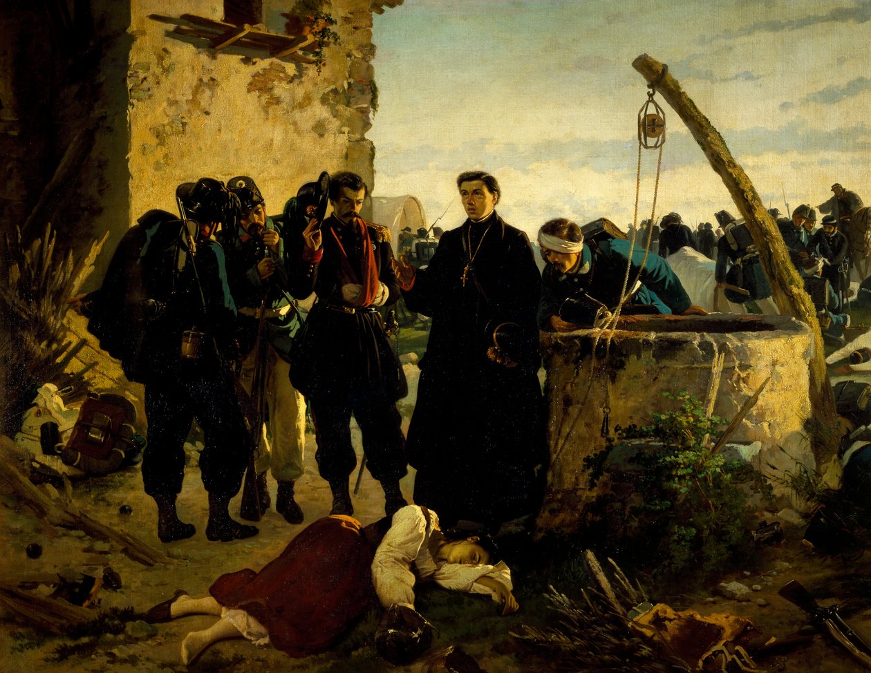 Anna Cuminello fundet død dage efter slaget ved San Martino i 1859 af Carlo Ademollo (1825-1911) af Carlo Ademollo