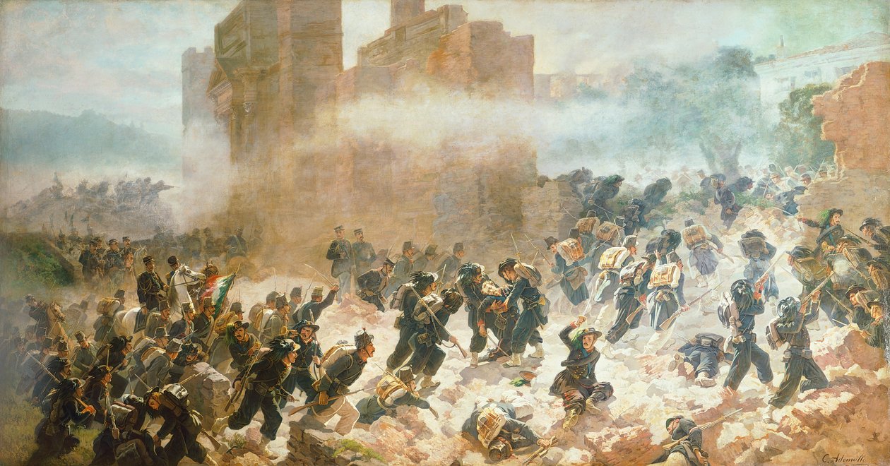 Bruddet på Porta Pia i Rom, 20. september af Carlo Ademollo
