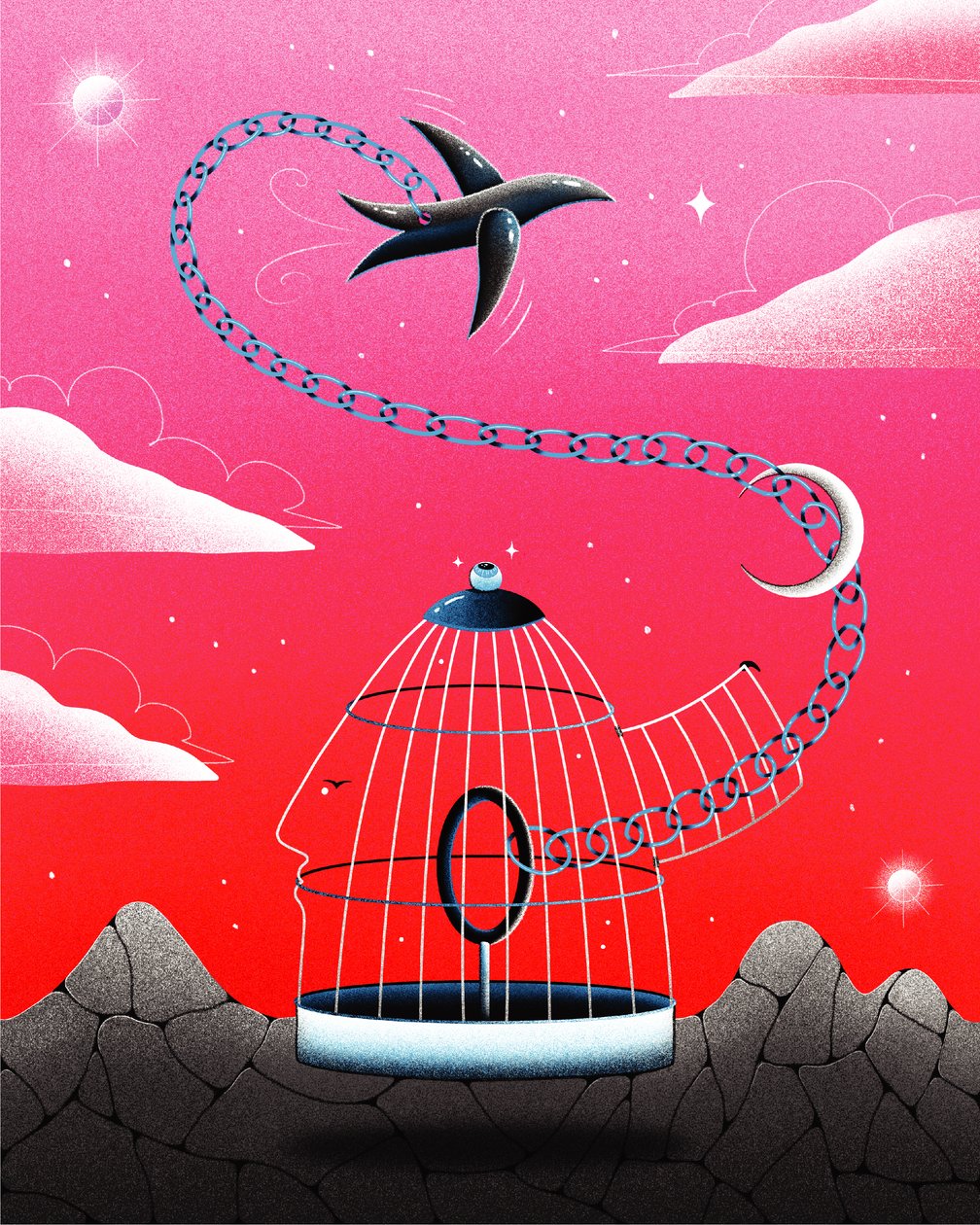 Undren over frihed, 2020 (digital illustration) af Carlo Alberto Giardina