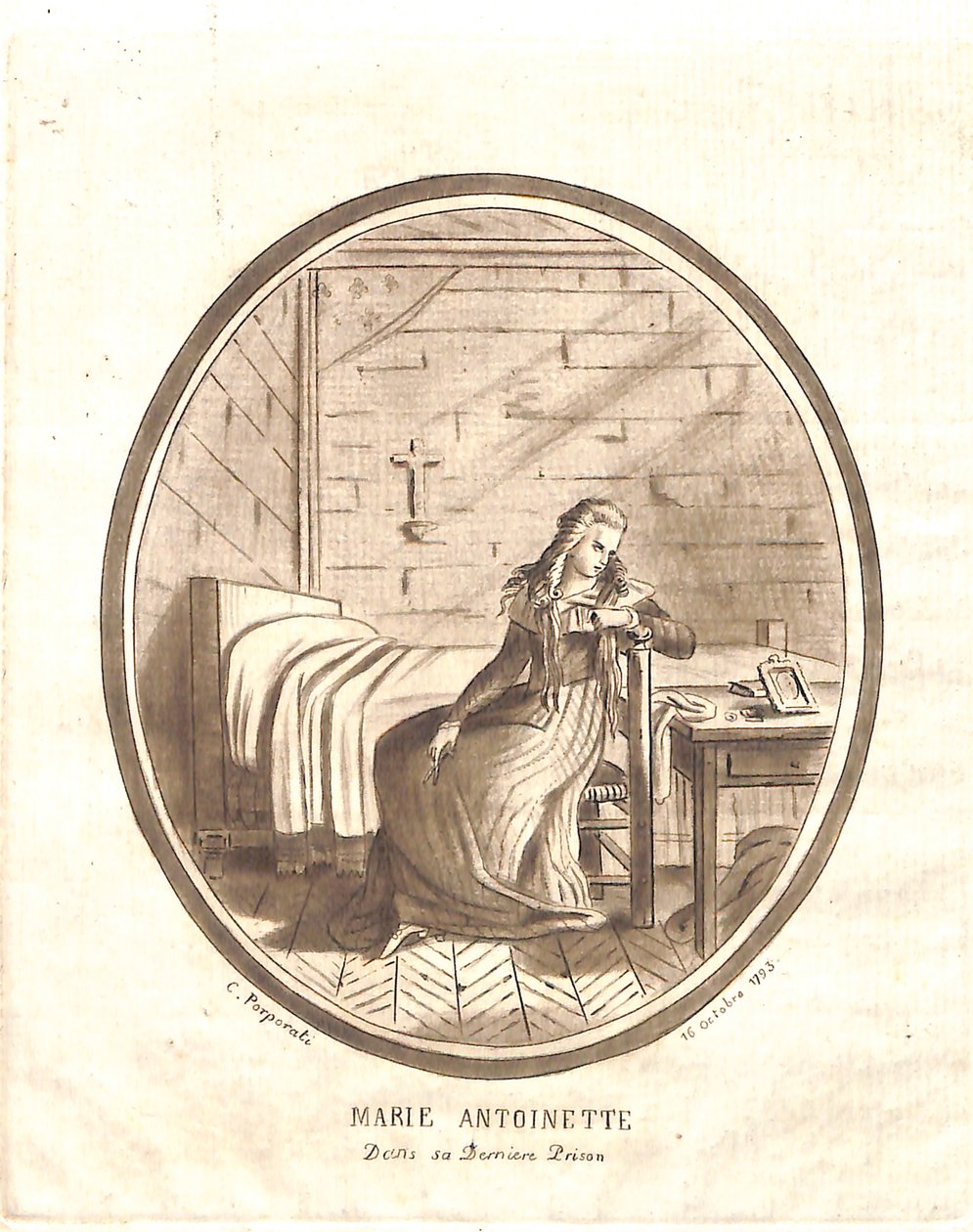 Marie-Antoinettes sidste fængsel af Carlo Antonio Porporati