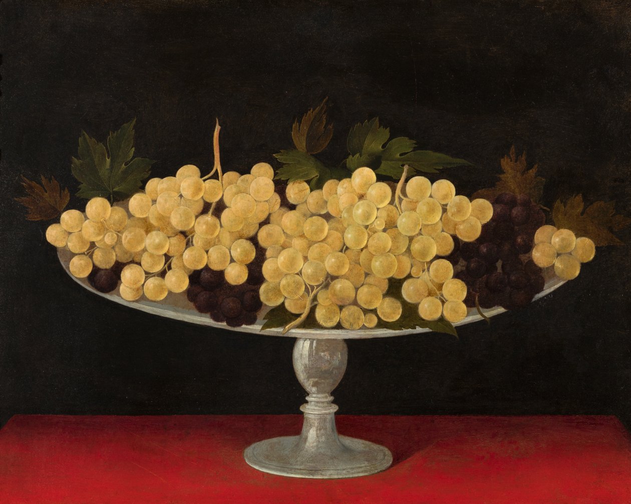 Metalplade med vindruer, bagside (olie på metalplade) af Carlo Antonio Procaccini