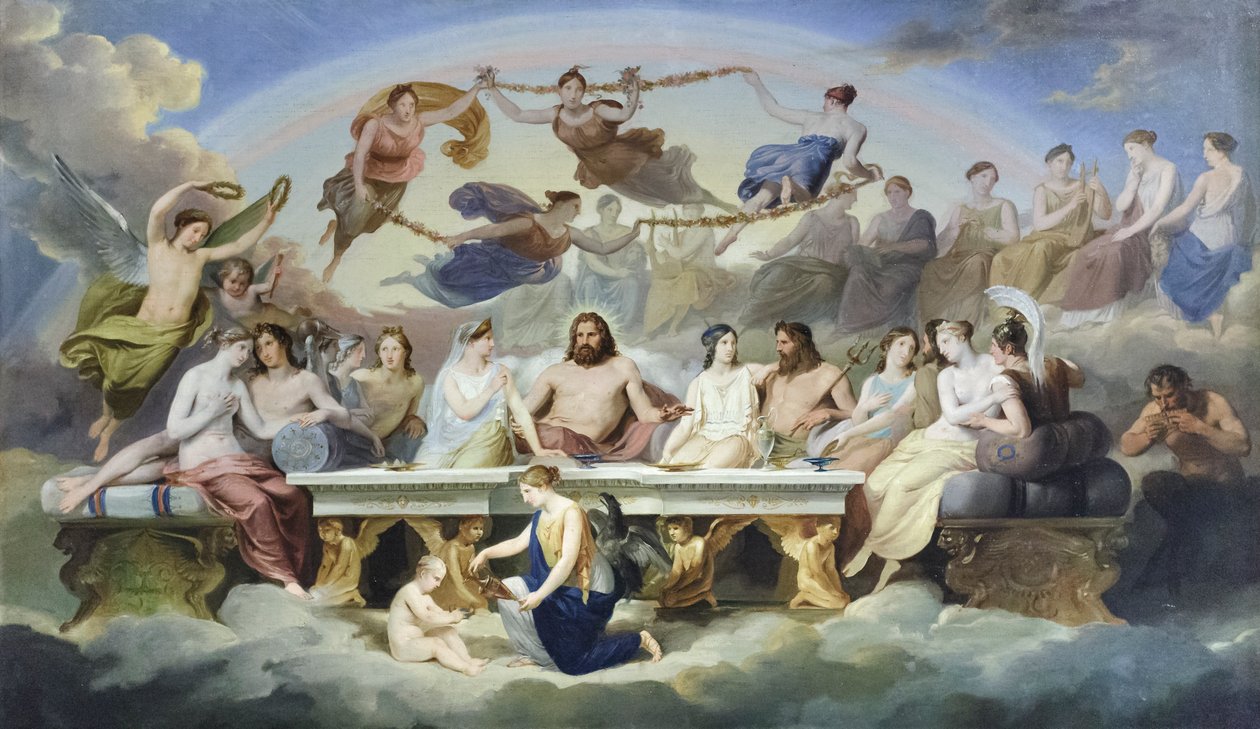 Banquet of the Gods (olie på lærred) af Carlo Bellosio