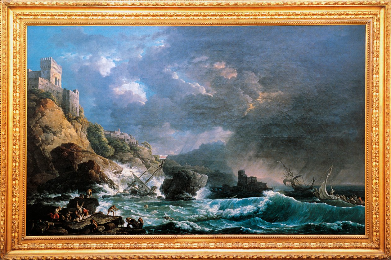 Skibsvrag i Rocky Inlet, af Carlo Bonavia (aktiv 1755-1788), Italien af Carlo Bonaria or Bonavia