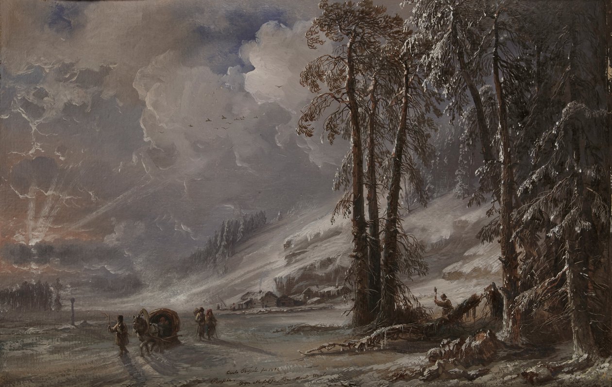 Skov ved foden af Uralbjergene, 1872. af Carlo Bossoli