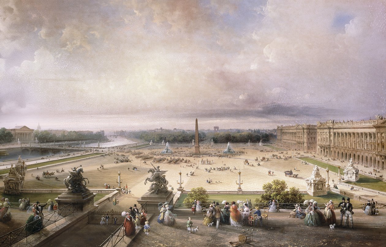 Place de la Concorde, Paris, 1853 af Carlo Bossoli