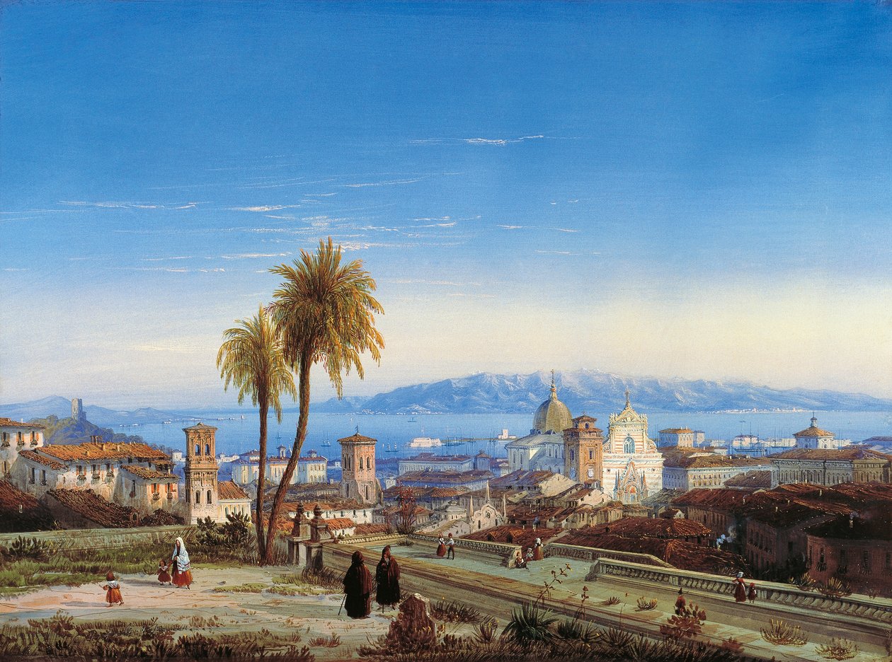 Udsigt over Messina af Carlo Bossoli
