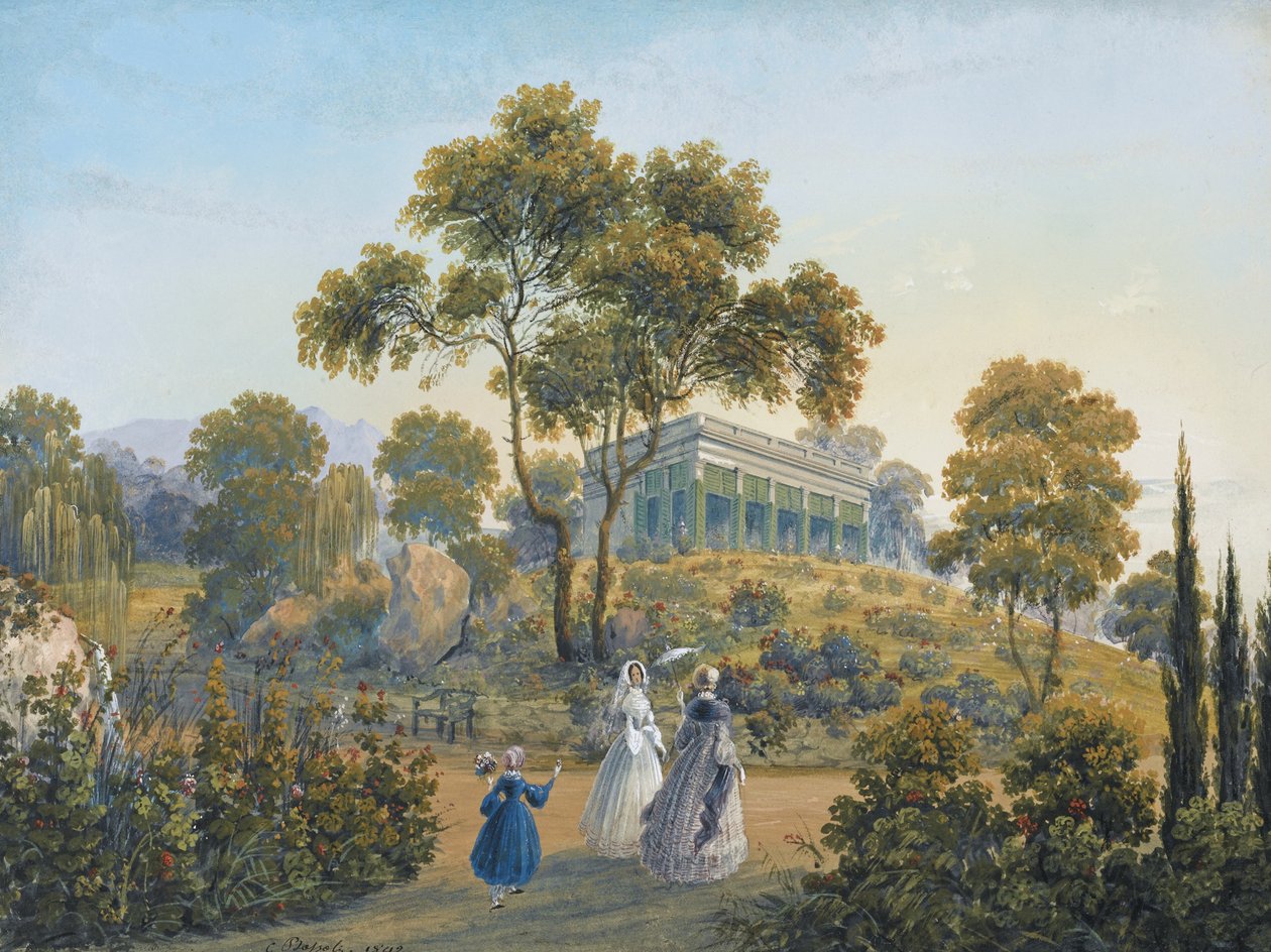 Udsigt over Miskhor, ca 1842 af Carlo Bossoli