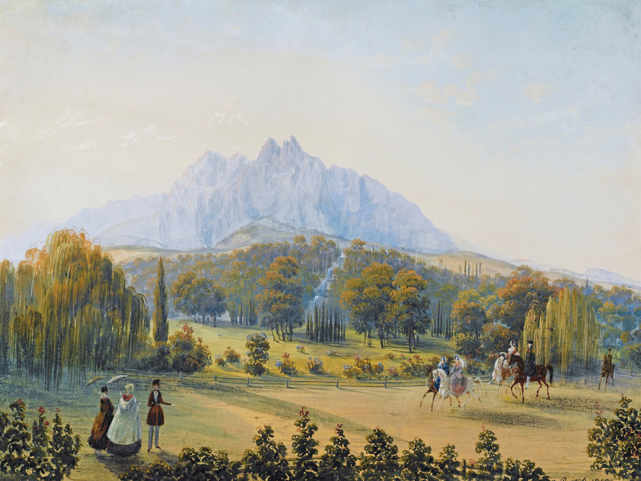 Udsigt over Miskhor på Krim, 1841-1842. af Carlo Bossoli