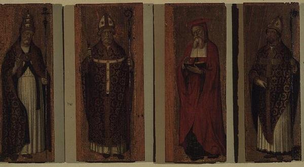 Skt. Gregor, Skt. Ambrosius, Skt. Augustin, Skt. Hieronymus (polyptykon) af Carlo Braccesco