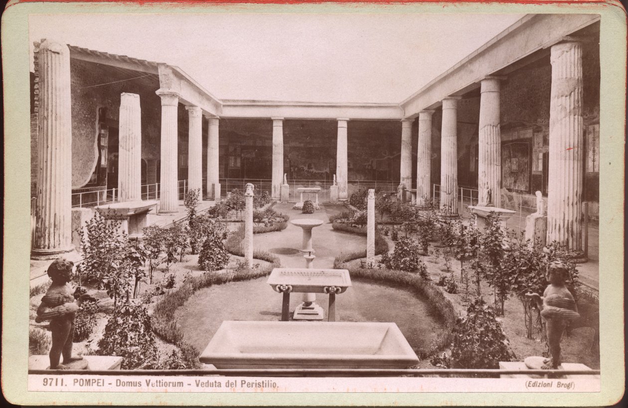 Familien Vettiis hus i Pompeji, ca. 1880 (fotografi) af Carlo Brogi