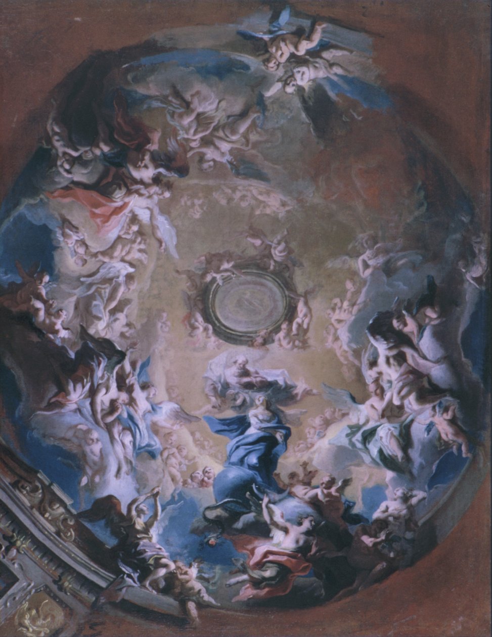 Gud Fader modtager Madonna af den ubesmittede undfangelse af Carlo Carlone